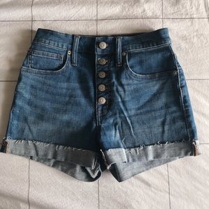 Madewell high-rise denim shorts, size 24